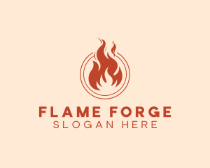 Fire Flame Heating logo design