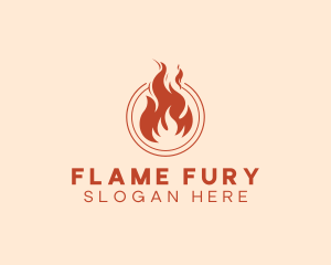 Fire Flame Heating logo design