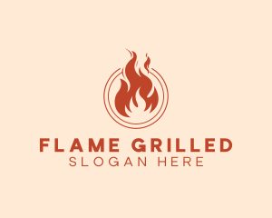 Fire Flame Heating logo design