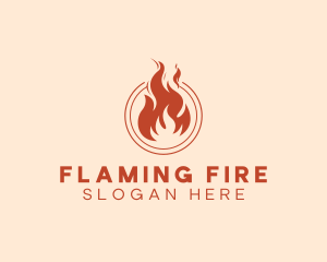 Fire Flame Heating logo design