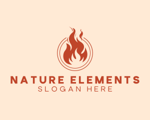 Fire Flame Heating logo design