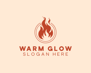 Fire Flame Heating logo design