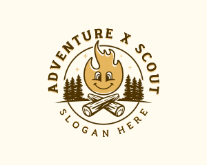 Outdoor Forest Campfire logo design