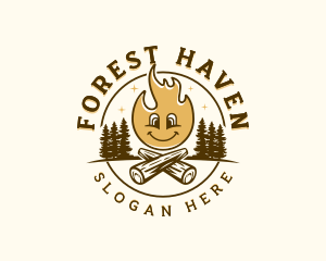 Outdoor Forest Campfire logo design