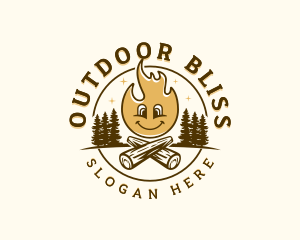 Outdoor Forest Campfire logo design