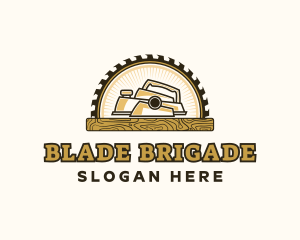 Wood Planer Blade Carpentry logo design