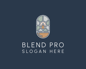 Stained Glass Candle logo design