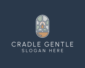 Stained Glass Candle logo design