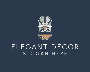 Stained Glass Candle logo design