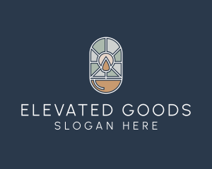 Stained Glass Candle logo design