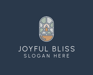 Stained Glass Candle logo design