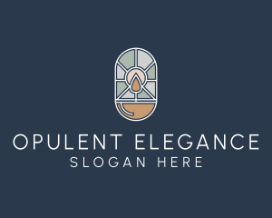 Stained Glass Candle logo design