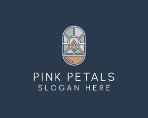 Stained Glass Candle logo design