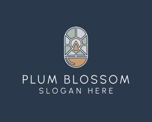 Stained Glass Candle logo design