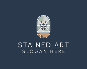 Stained Glass Candle logo design