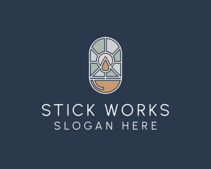 Stained Glass Candle logo design