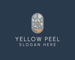 Stained Glass Candle logo design