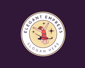 Female Cheer Dancer logo design