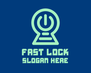 Power Button Keyhole logo design