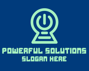 Power Button Keyhole logo design