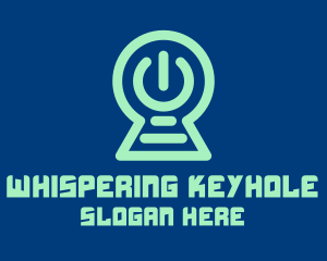 Power Button Keyhole logo design