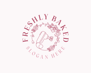 Floral Baking Stand Mixer logo design