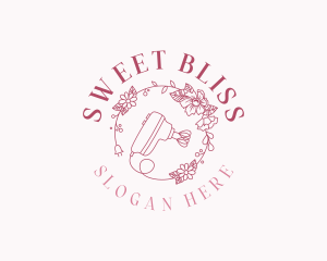 Floral Baking Stand Mixer logo design