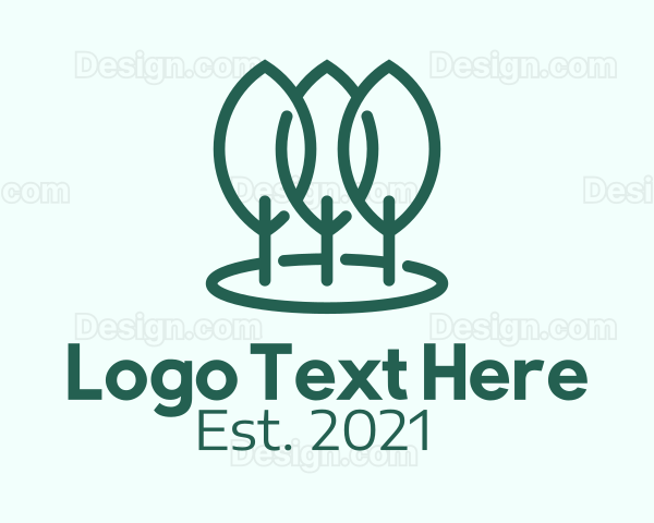 Green Tree Outline Logo