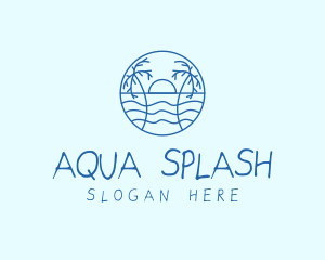 Tropical Beach Resort logo design