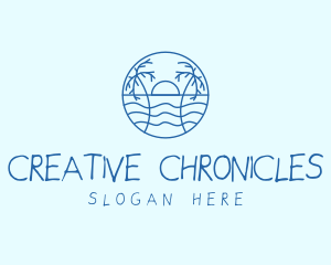 Tropical Beach Resort logo design