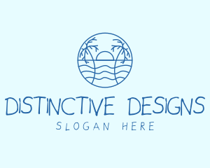 Tropical Beach Resort logo design