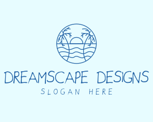 Tropical Beach Resort logo design