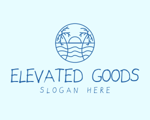 Tropical Beach Resort logo design