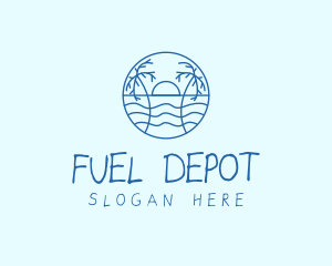 Tropical Beach Resort logo design