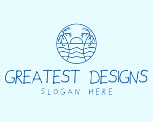 Tropical Beach Resort logo design