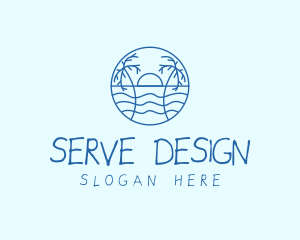 Tropical Beach Resort logo design