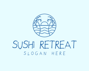 Tropical Beach Resort logo design