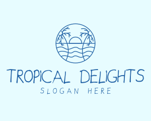 Tropical Beach Resort logo design