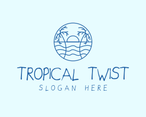 Tropical Beach Resort logo design