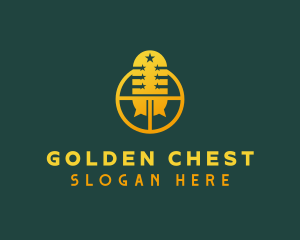 Golden Mic Podcast logo design