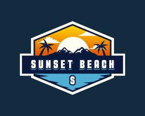 Travel Sunset Vacation logo design