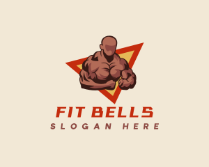 Fitness Gym Muscle Man logo design