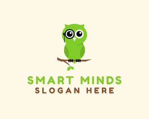 Smart Owl Animal logo design