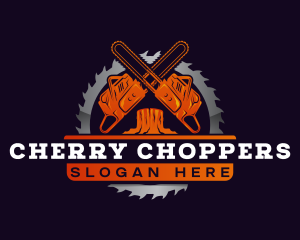 Chainsaw Log Cutter logo design