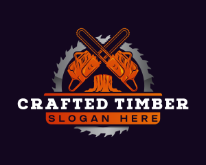 Chainsaw Log Cutter logo design