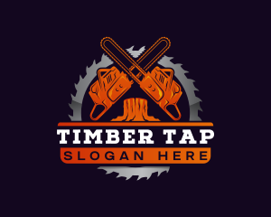 Chainsaw Log Cutter logo design