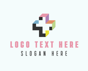 3D Geometric Cross logo