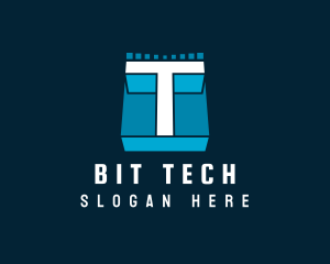 Futuristic Letter T Technology logo