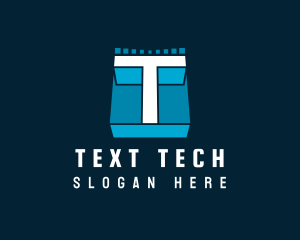 Futuristic Letter T Technology logo design