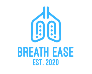 Blue Respiratory Lungs Clip logo design